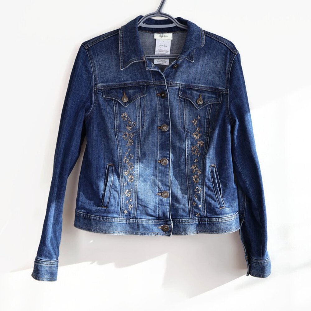 Jean Jacket - Size S - Embroidered - Style & Co - Picture 2 of 12